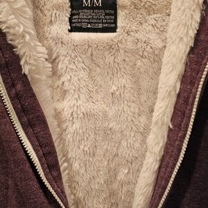 Cozy Purple/Plum Zip-Up Jacket with Fleece Lining